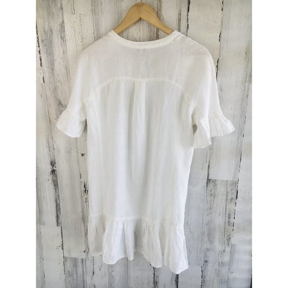 Joie Brandt 100% Linen Ruffled Flounce Shift Dress - Picture 8 of 10